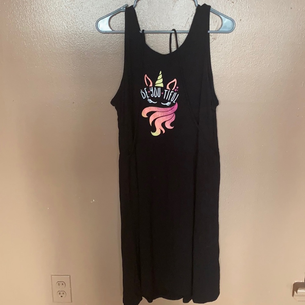 Unicorn dress with tie back strings